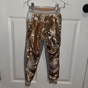 Lola And The Boys Girls Sequin Jogger Pants Size‎ 6 Pull On * FLAW*